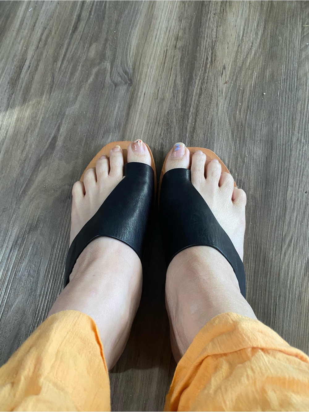 Dolce Vita Black Leather Toe-Slit Slide Sandals. Unique & so summertime!
